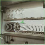 Kệ úp chén 2 tầng inox âm tủ trên Higold 401151