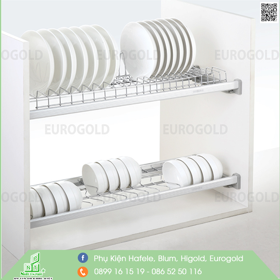 Kệ úp chén inox tủ bếp trên thương hiệu Eurogold