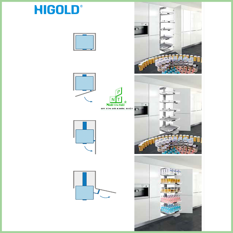 Tủ đồ khô inox 6 tầng giảm chấn Higold 205103
