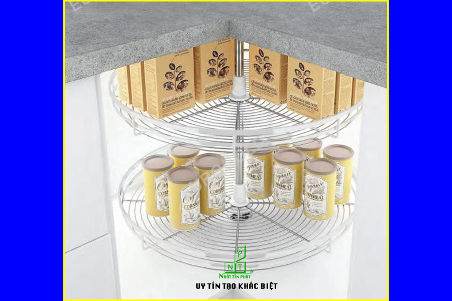 Kệ góc xoay tròn 360 độ inox 304 nan dẹt EPL360A
