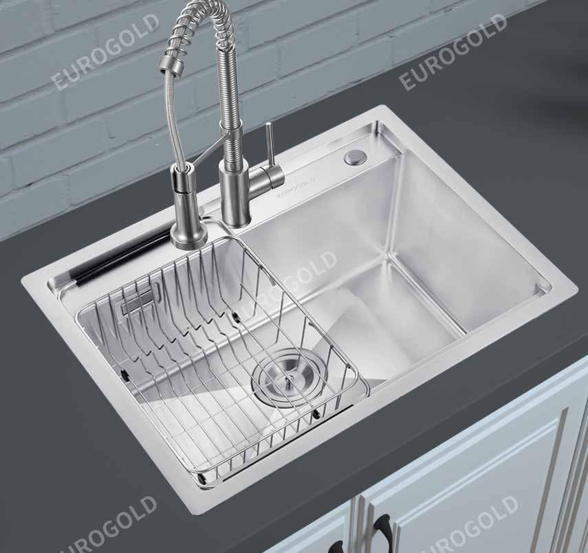 Chậu rửa bát inox 304 Eurogold EUS55848 - Ảnh 2