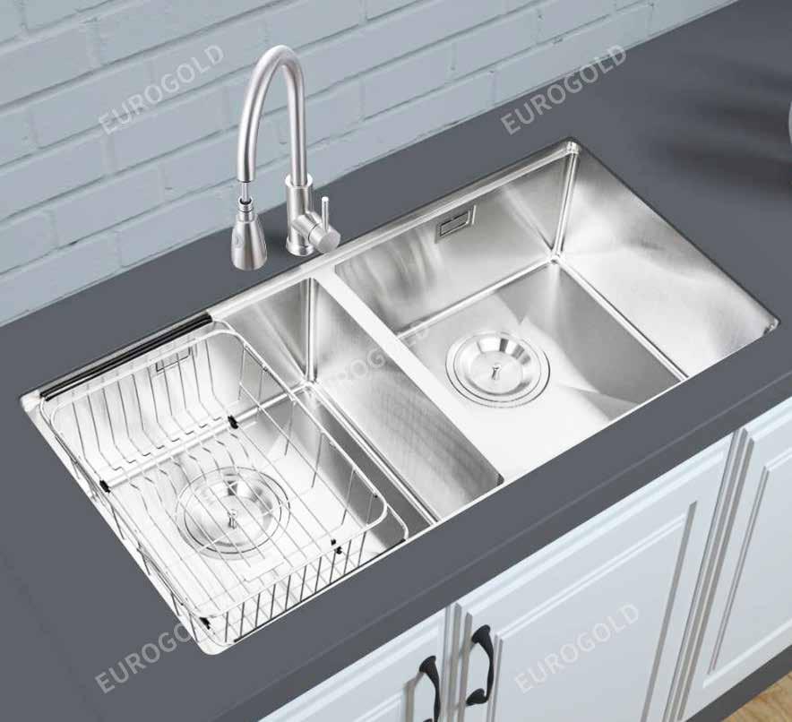 Chậu rửa bát inox 304 Eurogold EUC28746EB - Ảnh 2